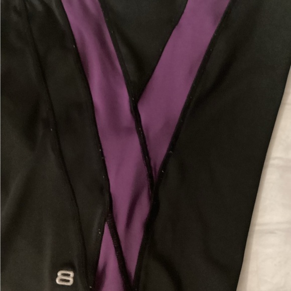 Black and Purple  Capris Leggings - Picture 3 of 4